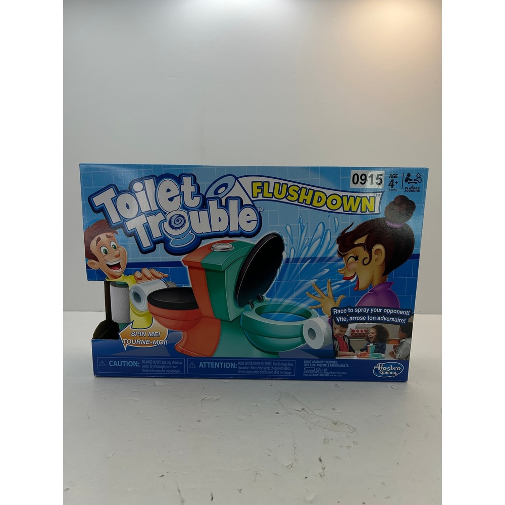 Hasbro Toilet Trouble Flushdown Game Kids OS Blue
